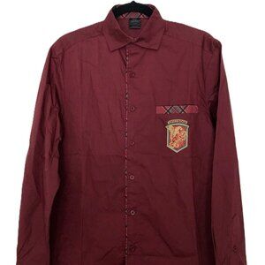 Universal Studios Harry Potter GRYFFINDOR Men's Wine Button Down Shirts 3XL